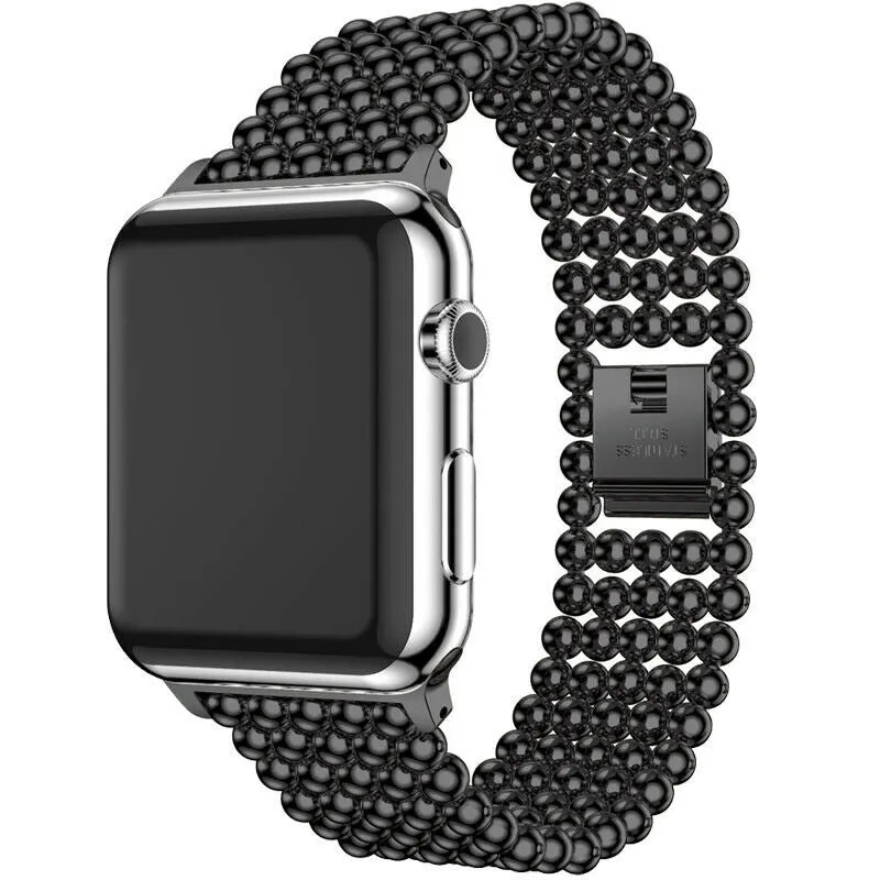 #1 Best Seller: Apple Watch Beaded Steel Strap (Black)  Almost Gone!