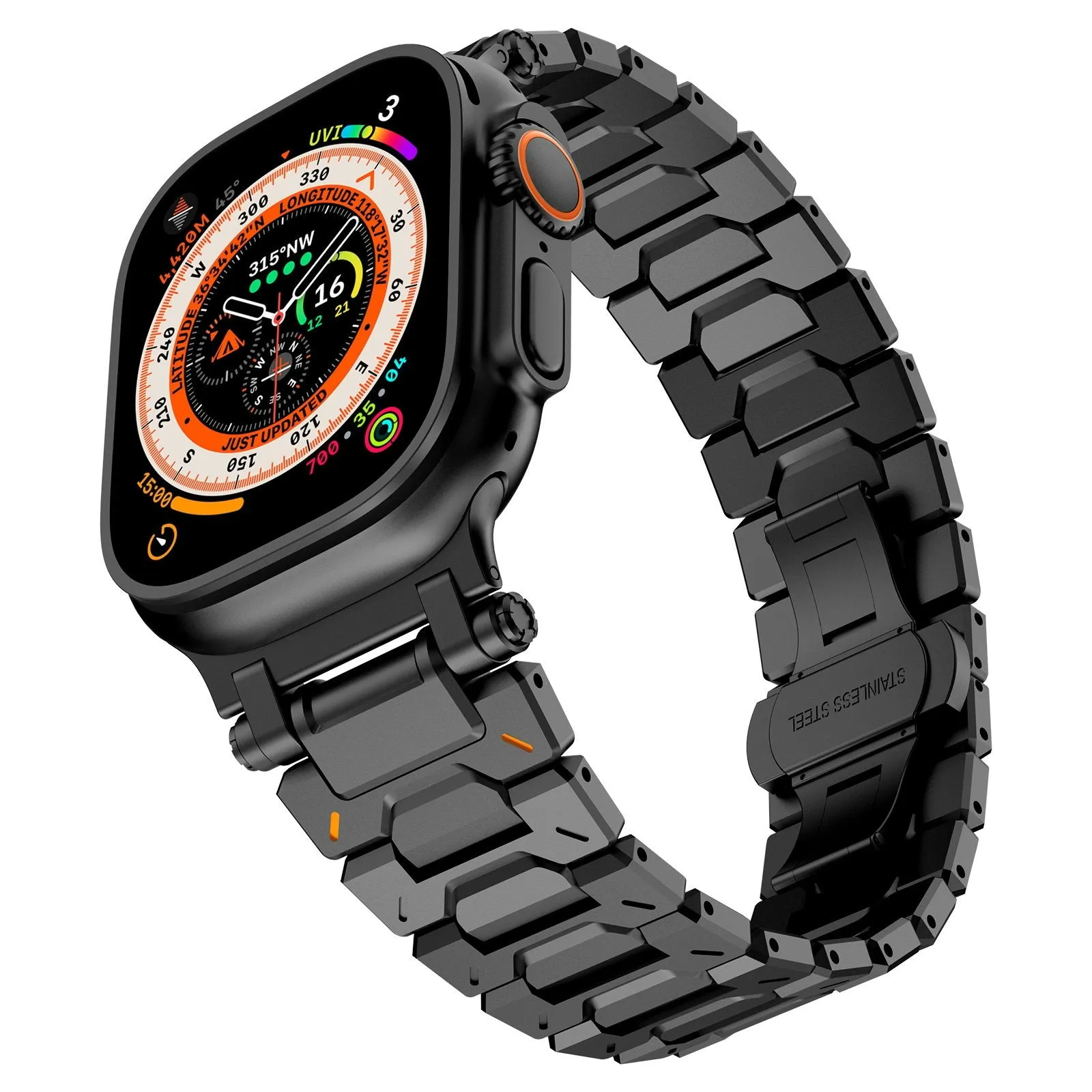 #1 Best Seller: Apple Watch 'Explorer' Premium Steel Strap (Black)  Almost Gone!