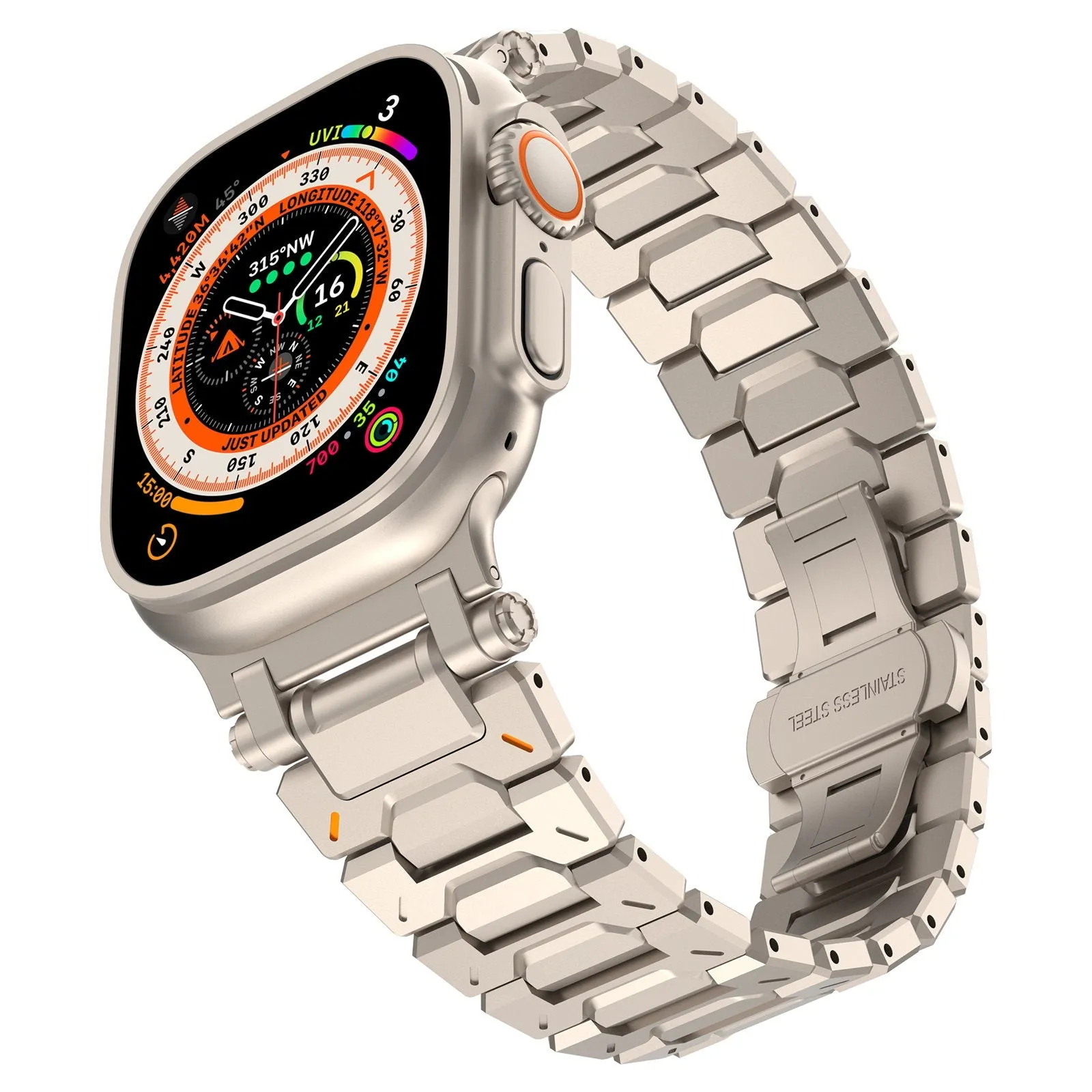 #1 Best Seller: Apple Watch 'Explorer' Premium Steel Strap (Titanium)  Going Fast!