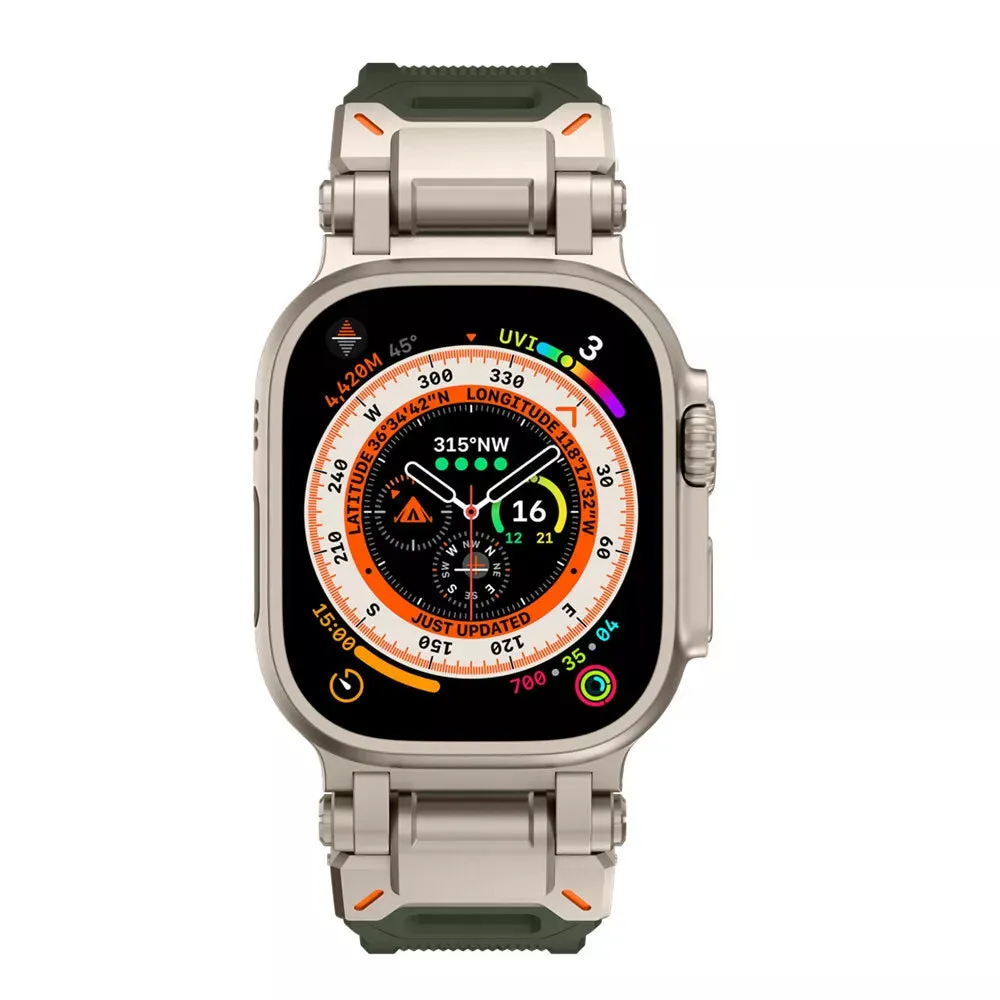 #1 Best Seller: Apple Watch 'Explorer' TPU Strap (Black met Titanium)  Almost Gone!