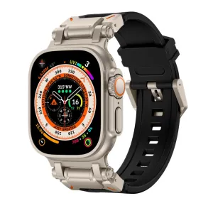 #1 Best Seller: Apple Watch 'Explorer' TPU Strap (Black met Titanium)  Almost Gone!