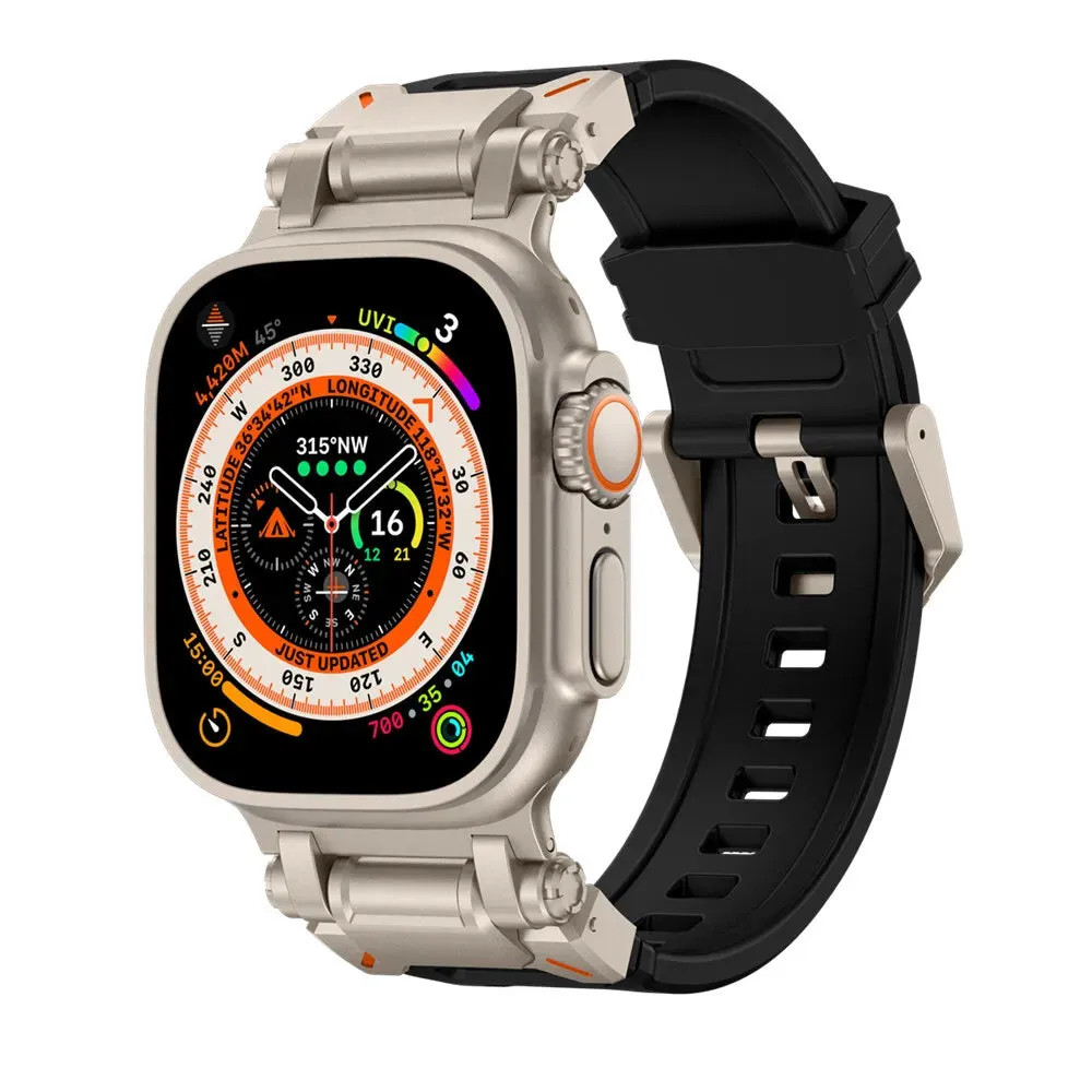 #1 Best Seller: Apple Watch 'Explorer' TPU Strap (Black met Titanium)  Almost Gone!