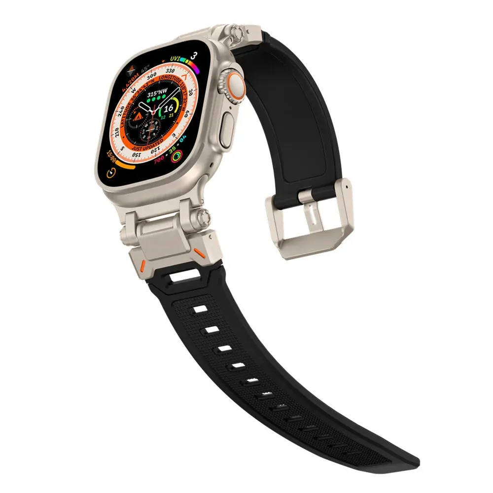 #1 Best Seller: Apple Watch 'Explorer' TPU Strap (Black met Titanium)  Almost Gone!