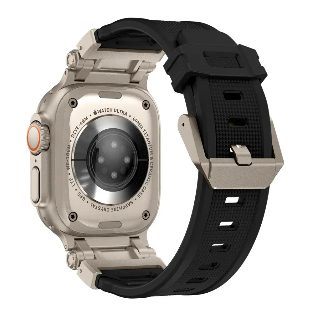 #1 Best Seller: Apple Watch 'Explorer' TPU Strap (Black met Titanium)  Almost Gone!