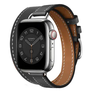 #1 Best Seller: Apple Watch Leather Double Tour Strap (Black)  Today Only!