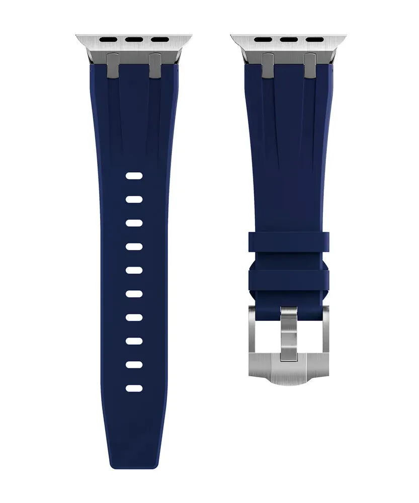 #1 Best Seller: Apple Watch Luxury Liquid Silicone Strap (Blue/Silver)  Almost Sold Out!