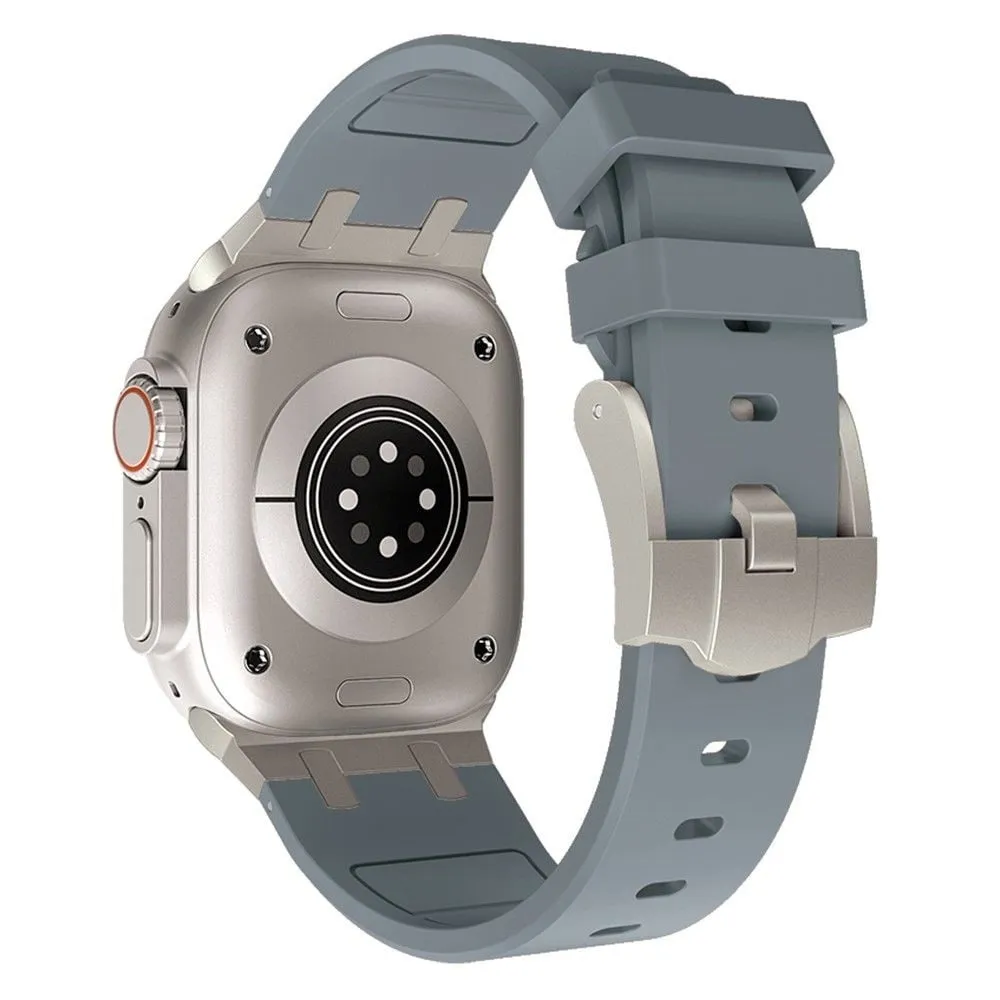 #1 Best Seller: Apple Watch Luxury Liquid Silicone Strap (Dark Grey/Titanium)  Limited Stock!