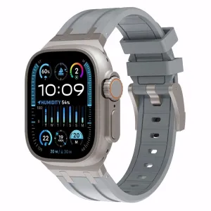 #1 Best Seller: Apple Watch Luxury Liquid Silicone Strap (Dark Grey/Titanium)  Limited Stock!