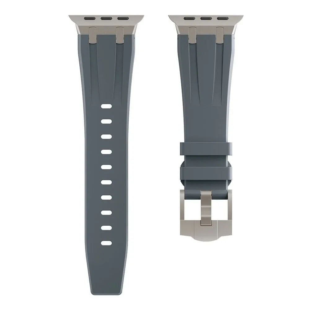 #1 Best Seller: Apple Watch Luxury Liquid Silicone Strap (Dark Grey/Titanium)  Limited Stock!