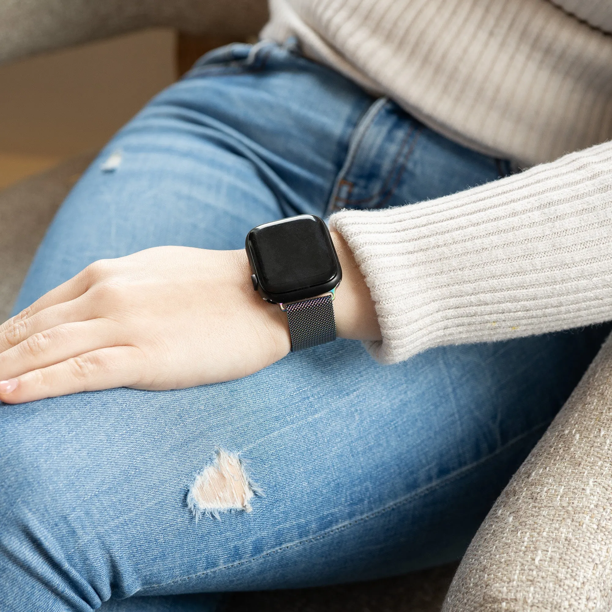 #1 Best Seller: Apple Watch Milanese Strap (Pearlescent)  Today Only!
