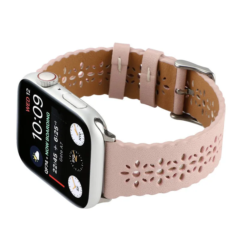 #1 Best Seller: Apple Watch Patterned Leather Strap (Pink)  Today Only!