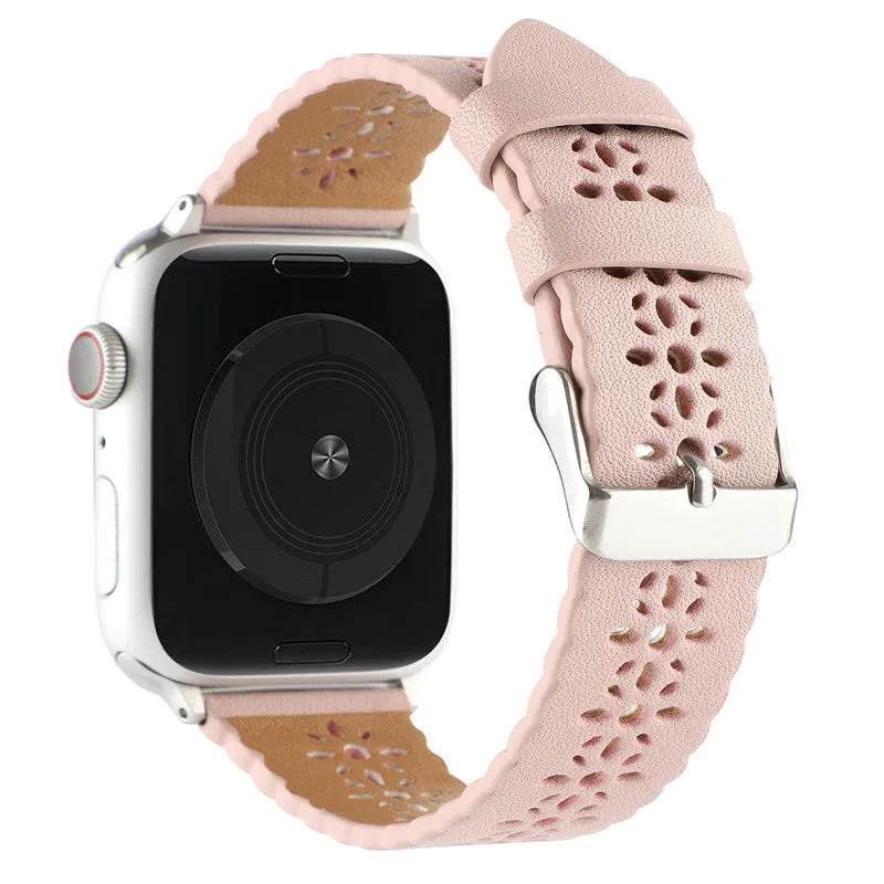 #1 Best Seller: Apple Watch Patterned Leather Strap (Pink)  Today Only!
