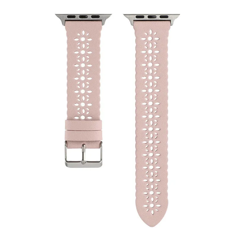 #1 Best Seller: Apple Watch Patterned Leather Strap (Pink)  Today Only!