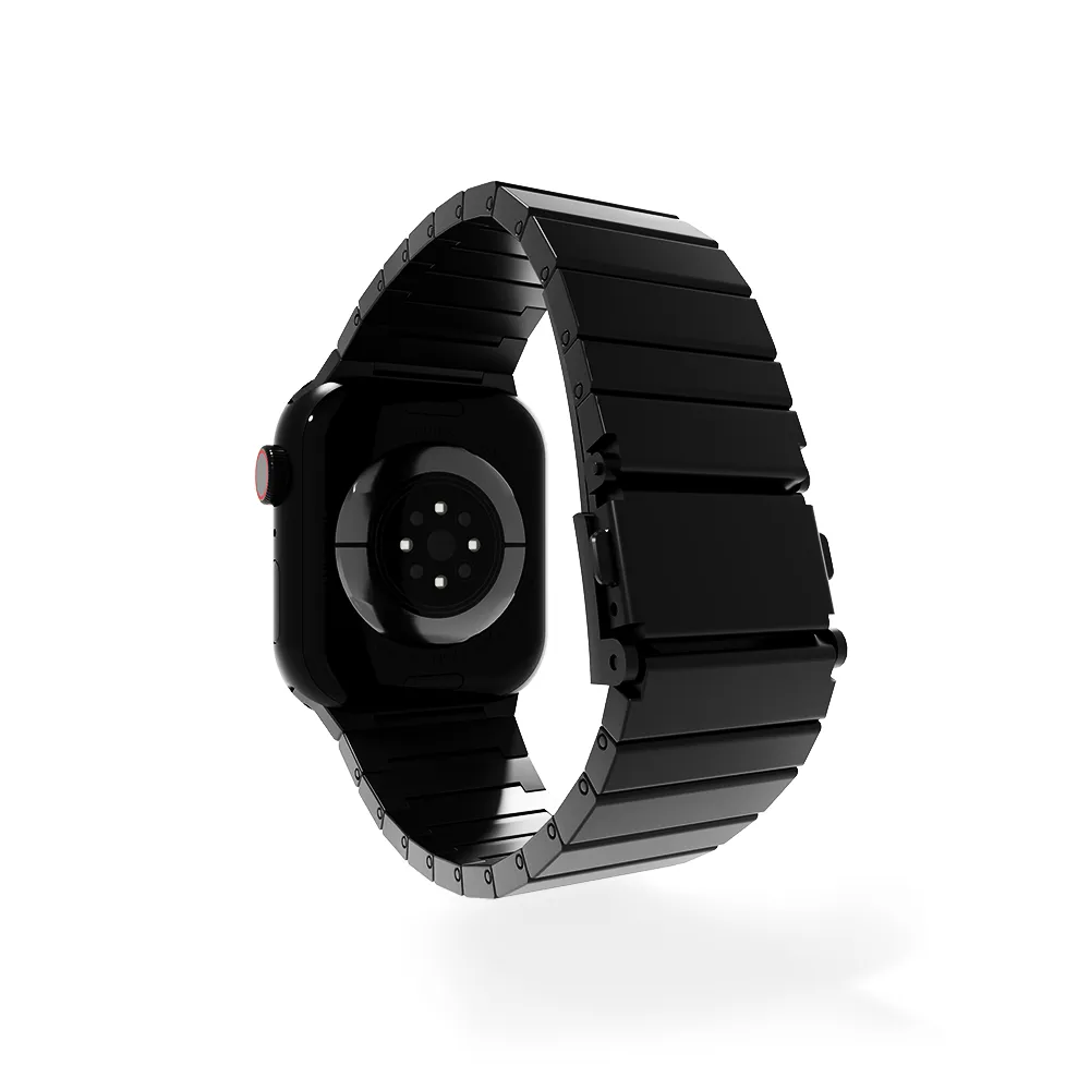 #1 Best Seller: Apple Watch Premium Titanium Strap (Black)  Stylish & Comfortable
