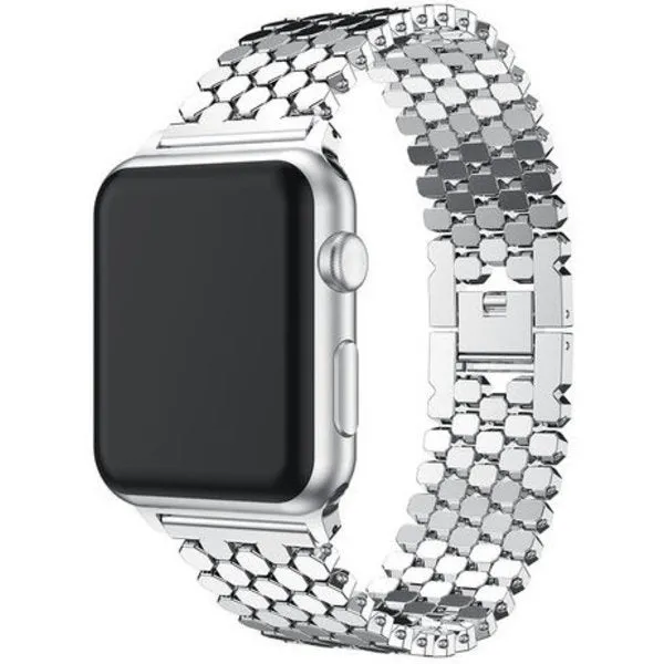 #1 Best Seller: Apple Watch Steel Strap Hexagons (Silver)  Limited Release!