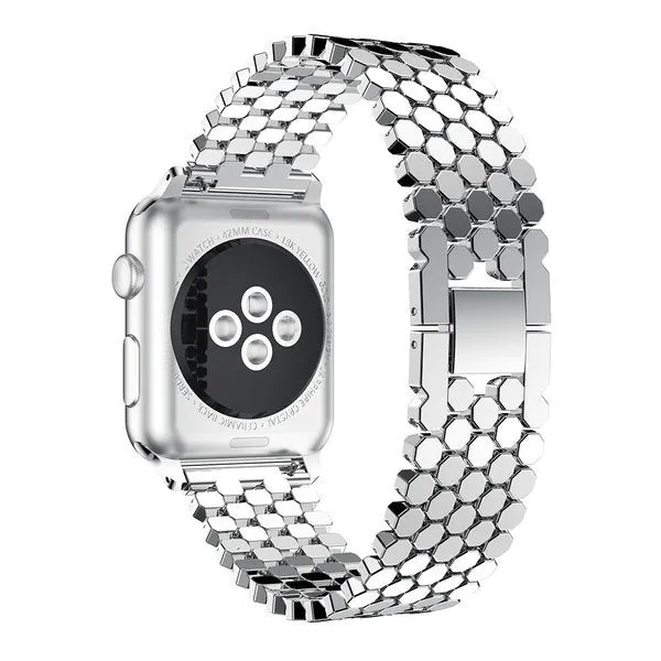 #1 Best Seller: Apple Watch Steel Strap Hexagons (Silver)  Limited Release!