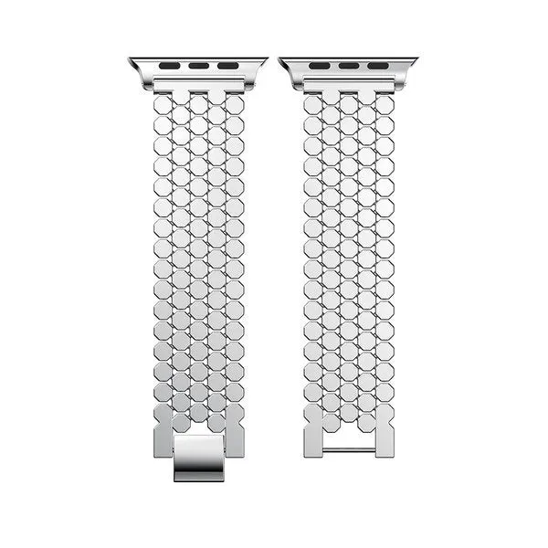 #1 Best Seller: Apple Watch Steel Strap Hexagons (Silver)  Limited Release!