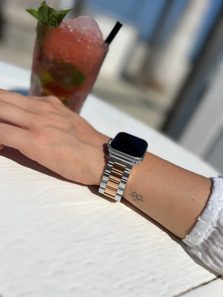 #1 Best Seller: Apple Watch Steel Strap (Silver/Rose Gold)  Limited Stock!