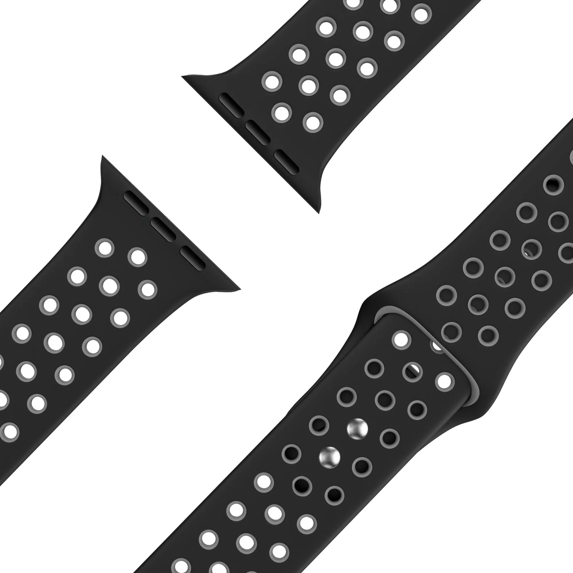#1 Best Seller: Bandz Apple Watch Dual-Snap Sport Strap (Black/Grey)  Limited Stock!