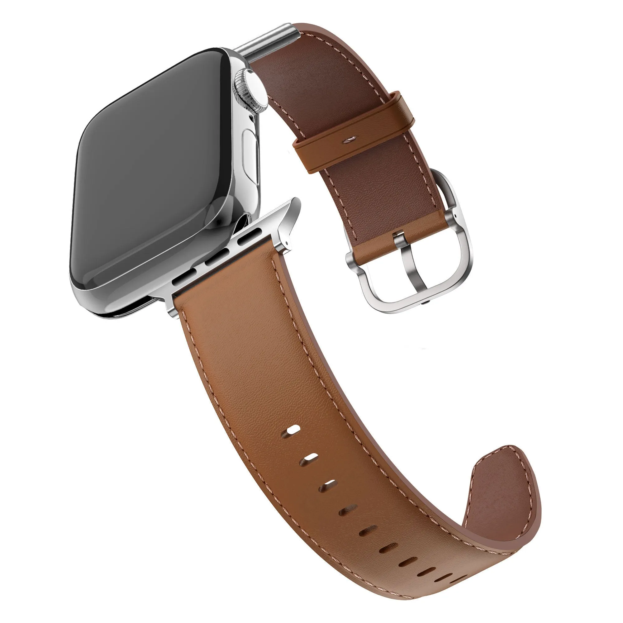 #1 Best Seller: Bandz Apple Watch Leather Strap 'Classic' (Light Brown)  Ends Soon!
