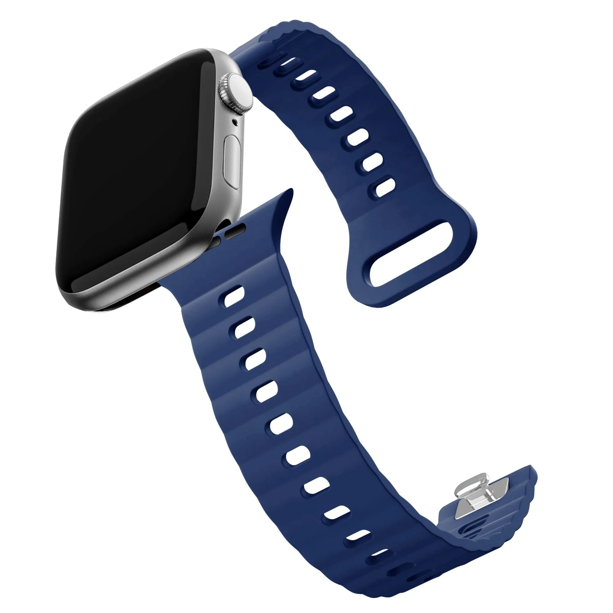 #1 Best Seller: Bandz Apple Watch Silicone Strap 'Single Link' (Dark Blue)  Dont Miss Out!