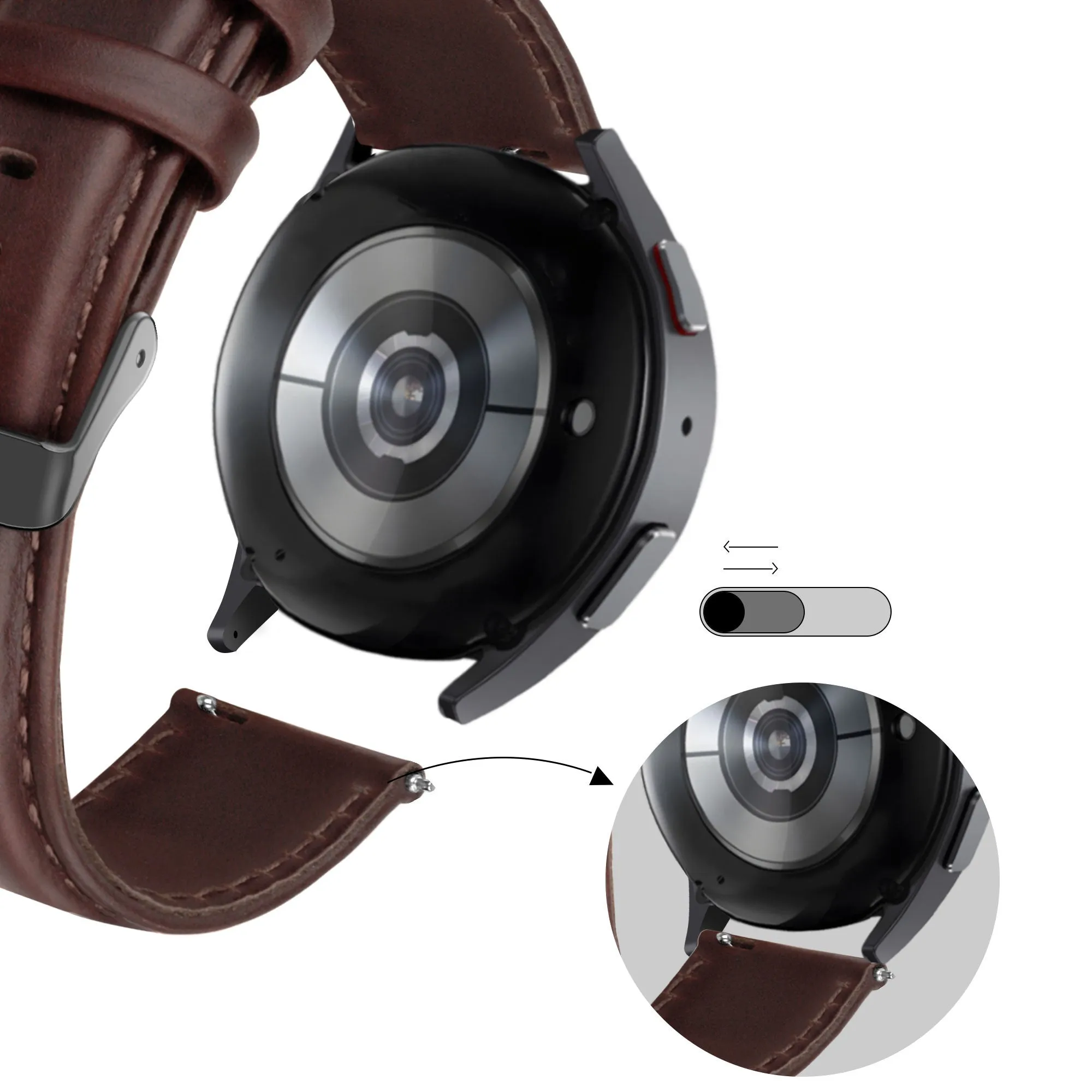#1 Best Seller: Bandz Huawei Watch 4 (Pro) Leather Strap 'Classic' (Dark Brown)  Stylish & Comfortable