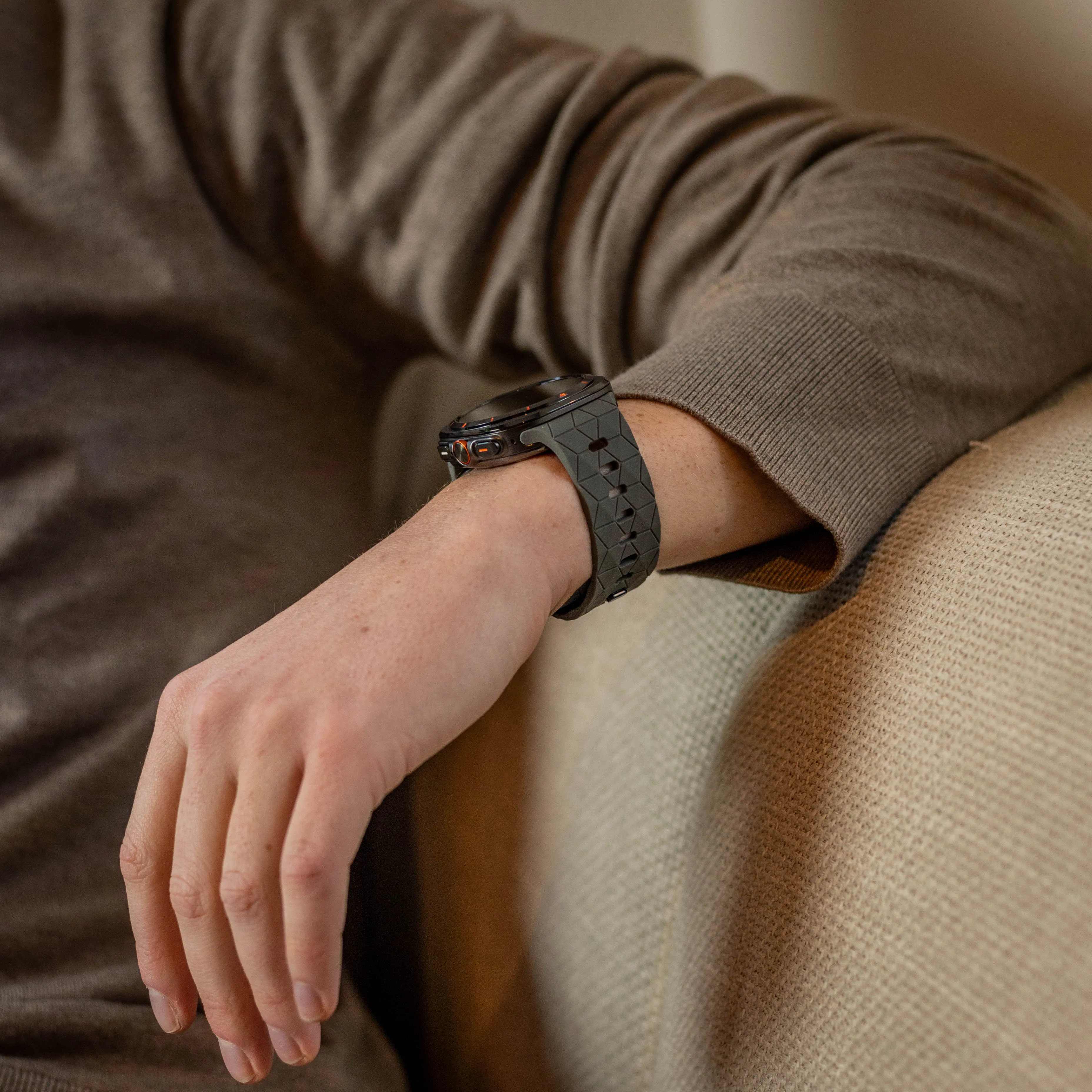 #1 Best Seller: Bandz Samsung Galaxy Watch Ultra Silicone Strap 'Hexagons' (Dark Gray)  Limited Availability!