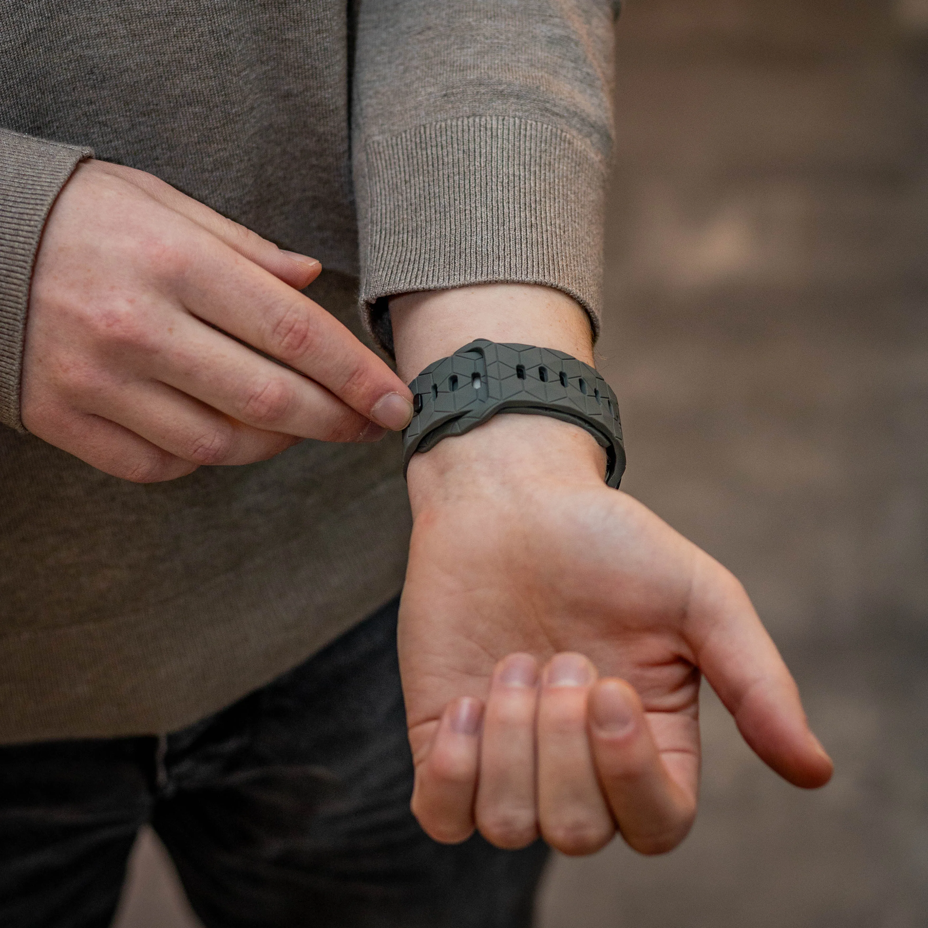 #1 Best Seller: Bandz Samsung Galaxy Watch Ultra Silicone Strap 'Hexagons' (Dark Gray)  Limited Availability!