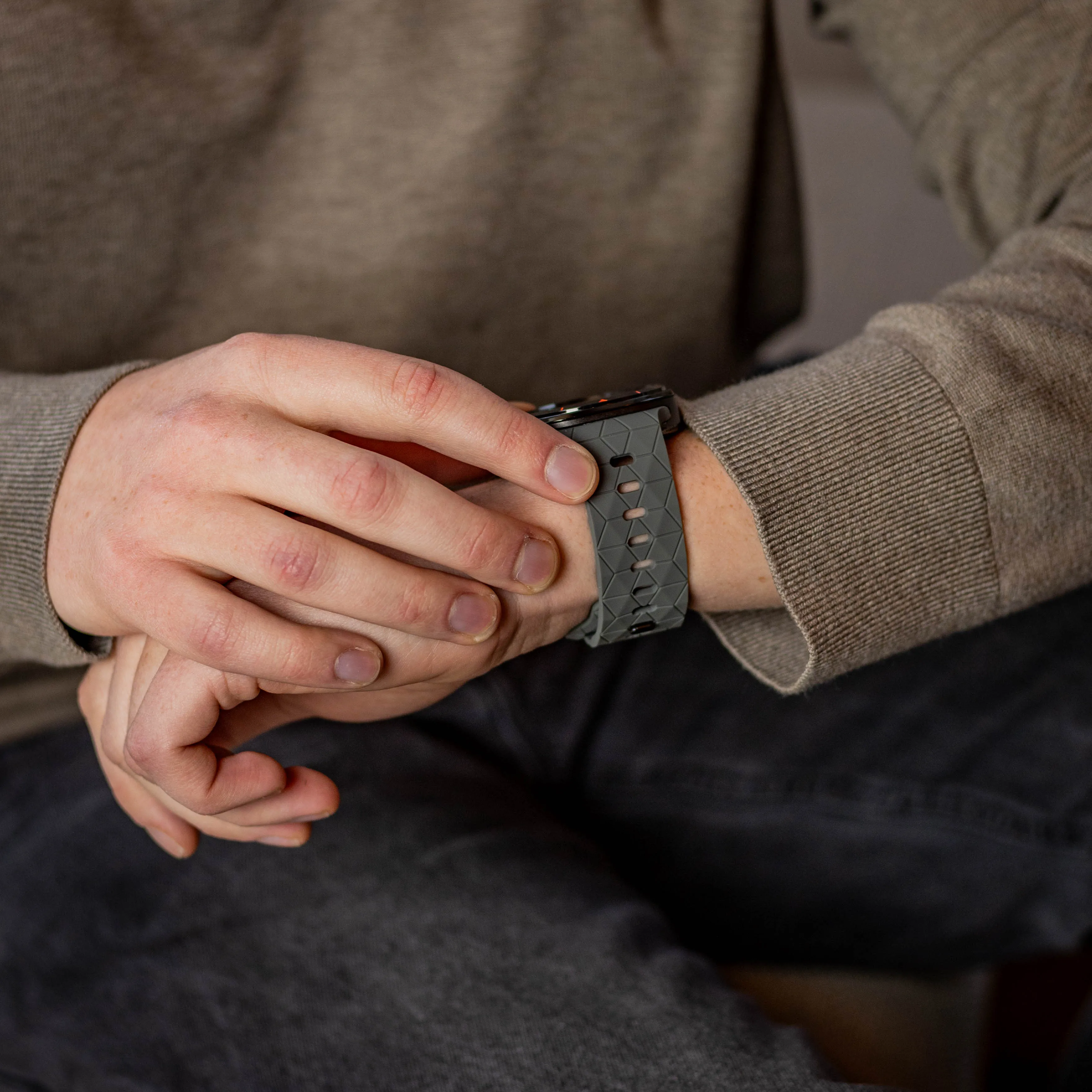 #1 Best Seller: Bandz Samsung Galaxy Watch Ultra Silicone Strap 'Hexagons' (Dark Gray)  Limited Availability!