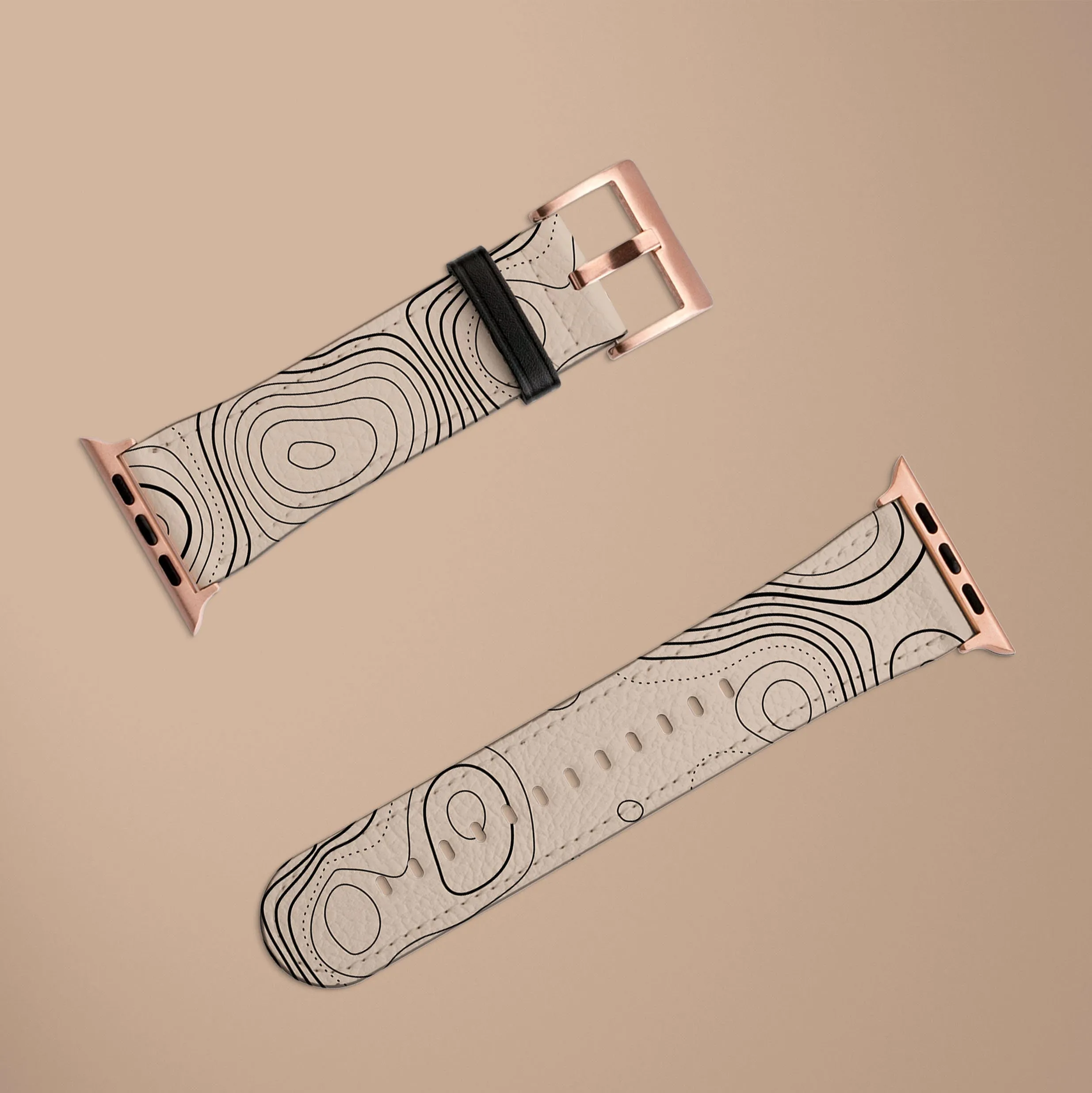 #1 Best Seller: Beige Topographic Watch Strap  Limited Availability!