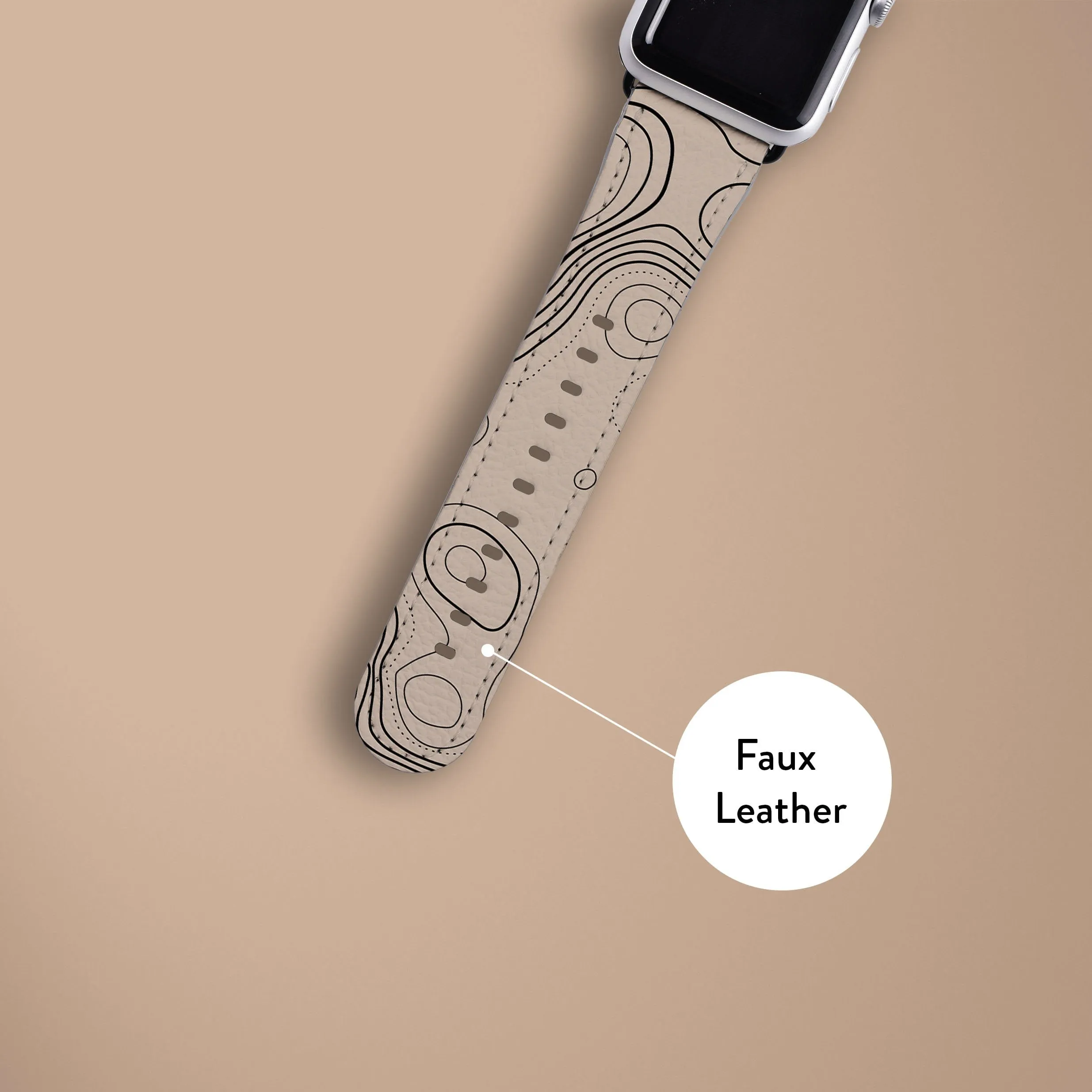 #1 Best Seller: Beige Topographic Watch Strap  Limited Availability!