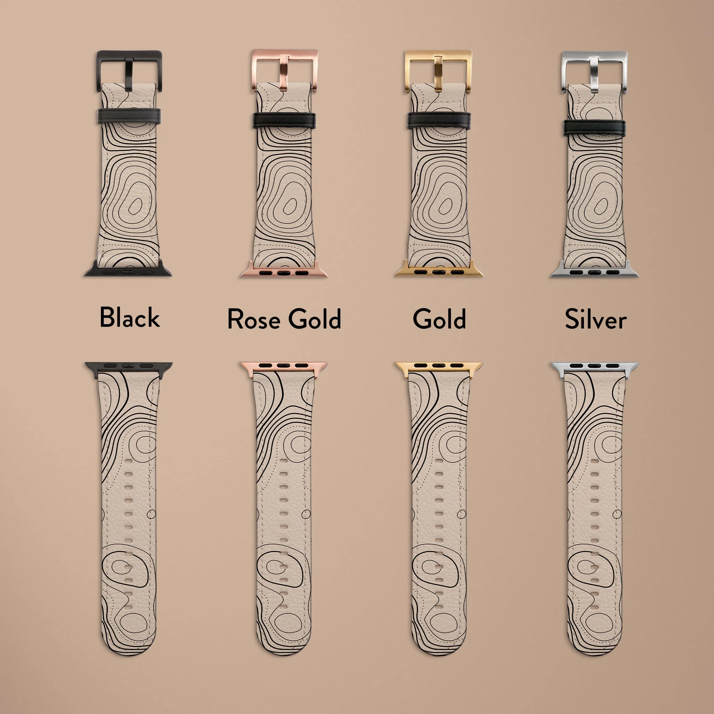 #1 Best Seller: Beige Topographic Watch Strap  Limited Availability!
