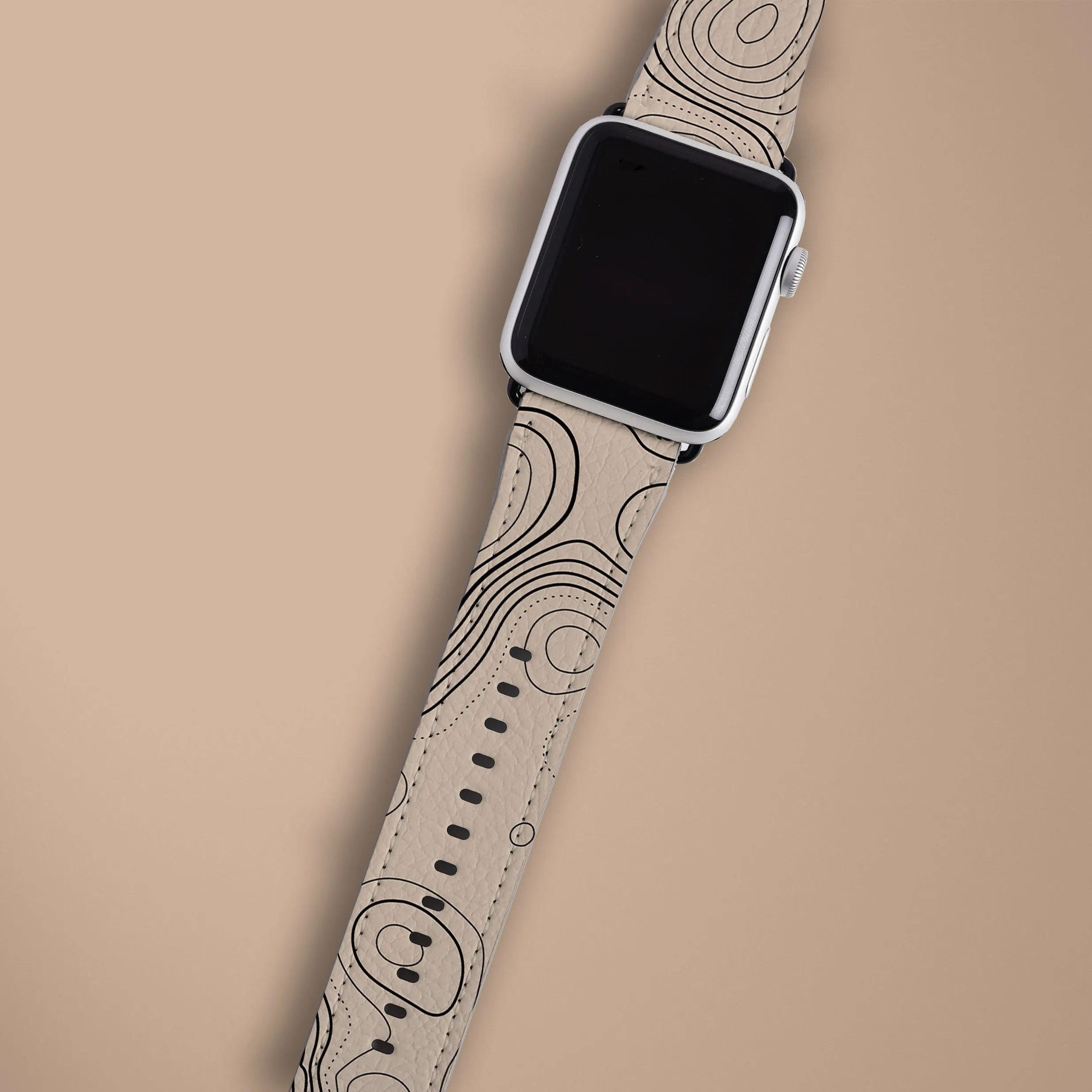 #1 Best Seller: Beige Topographic Watch Strap  Limited Availability!