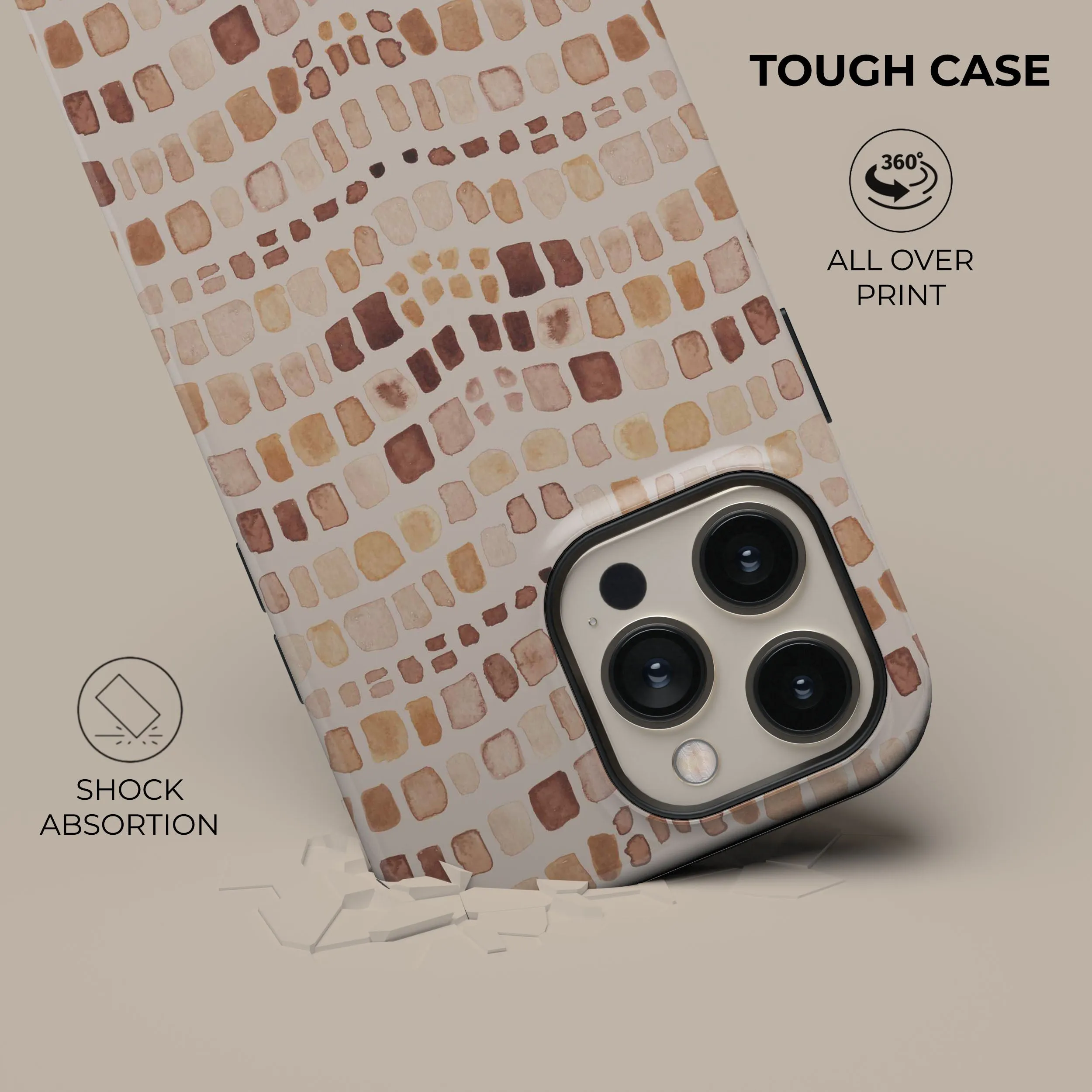 #1 Best Seller: Beige Watercolor Safari Phone Case  Last Chance!