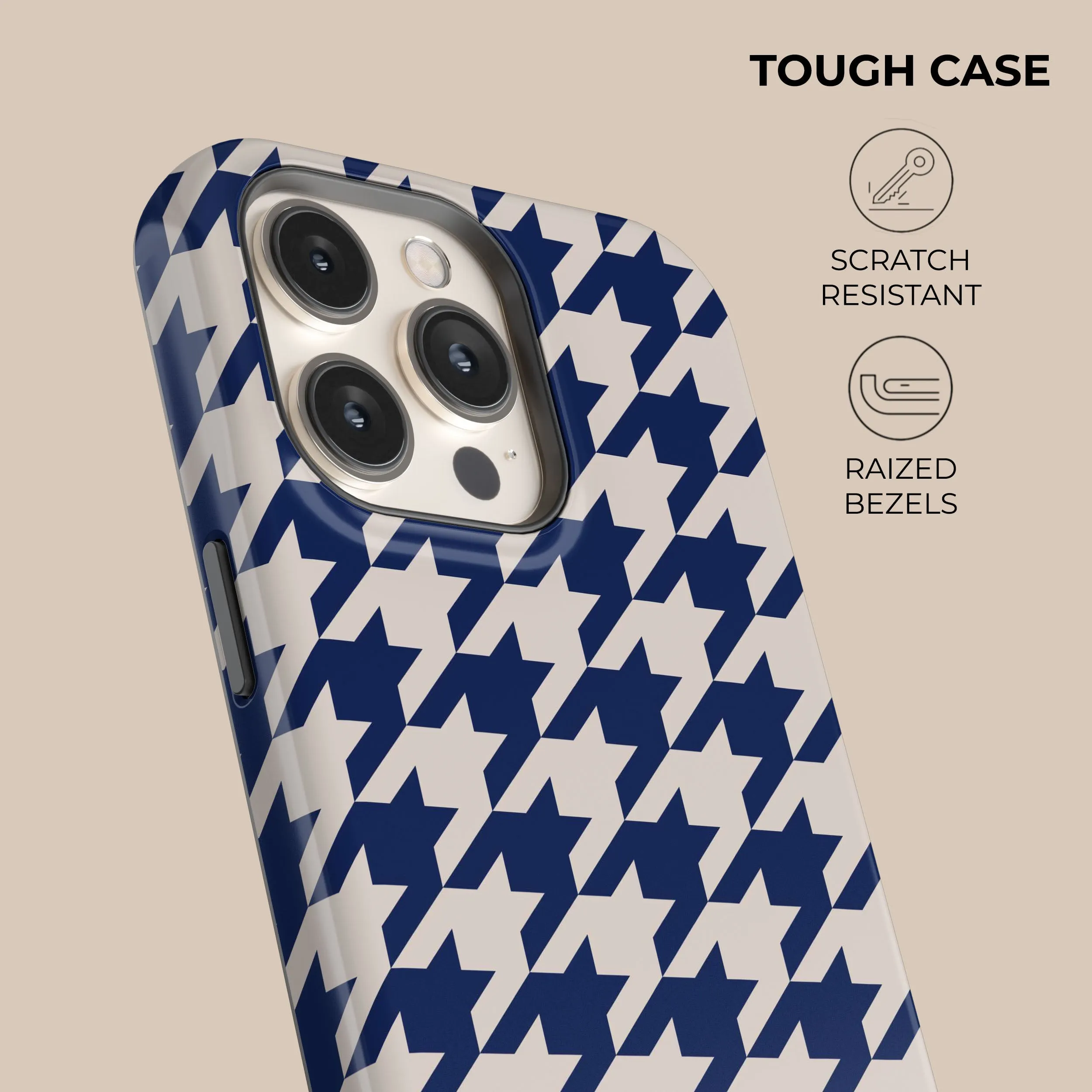 #1 Best Seller: Blue Houndstooth Phone Case  Last Chance!