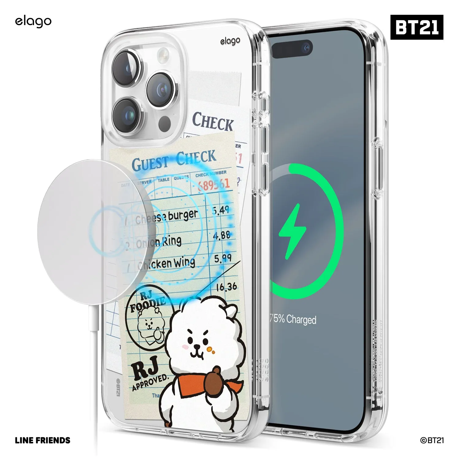 #1 Best Seller: BT21 elago RJ FOODIE MagSafe Hybrid Case for iPhone 15 Pro Max  Going Fast!