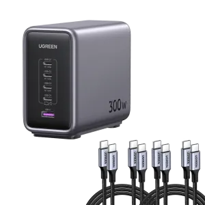 #1 Best Seller: (Bundle) Nexode 300W Charger   6.6FT 100W USB-C Cable 4 Pack  Last Few Pieces!