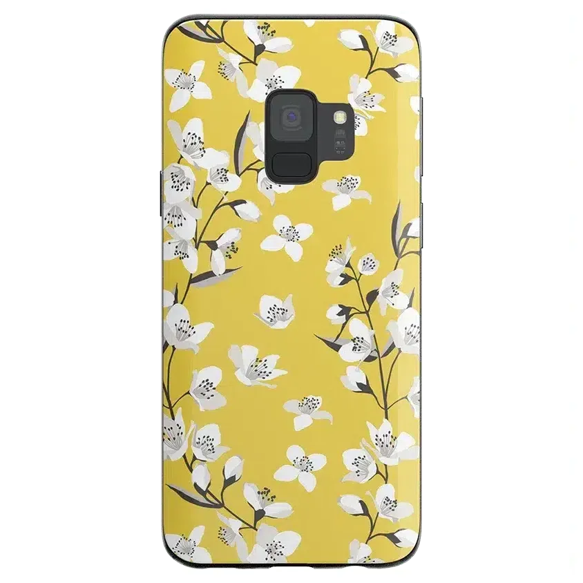 #1 Best Seller: Floral Forest | Yellow Cherry Blossom Floral Samsung Case  Stylish & Comfortable