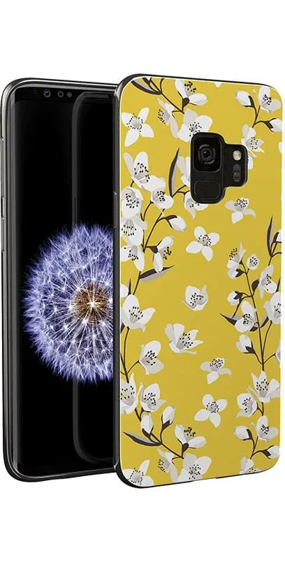 #1 Best Seller: Floral Forest | Yellow Cherry Blossom Floral Samsung Case  Stylish & Comfortable