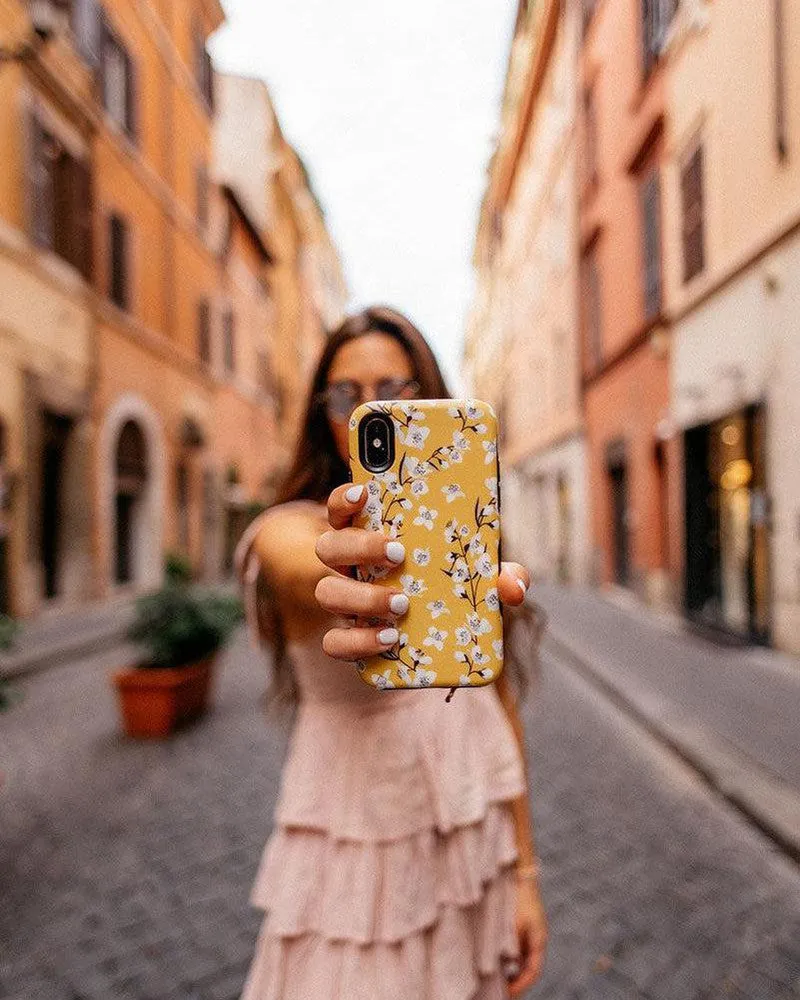 #1 Best Seller: Floral Forest | Yellow Cherry Blossom Floral Samsung Case  Stylish & Comfortable
