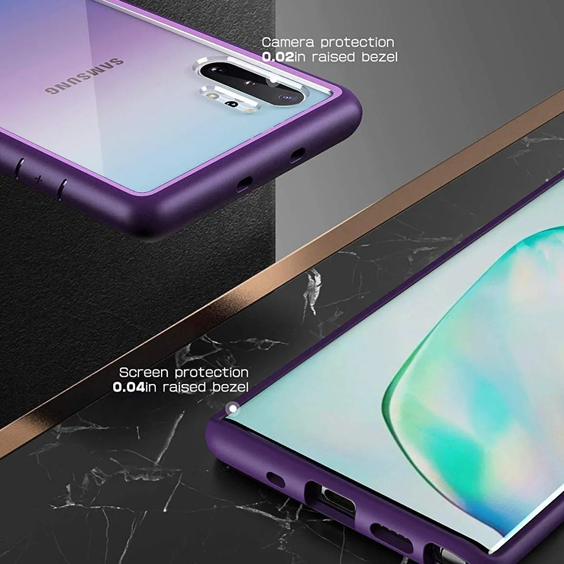 #1 Best Seller: Galaxy Note10 Plus / Note10 Plus 5G Unicorn Beetle Style Slim Clear Case-Purple  Almost Gone!