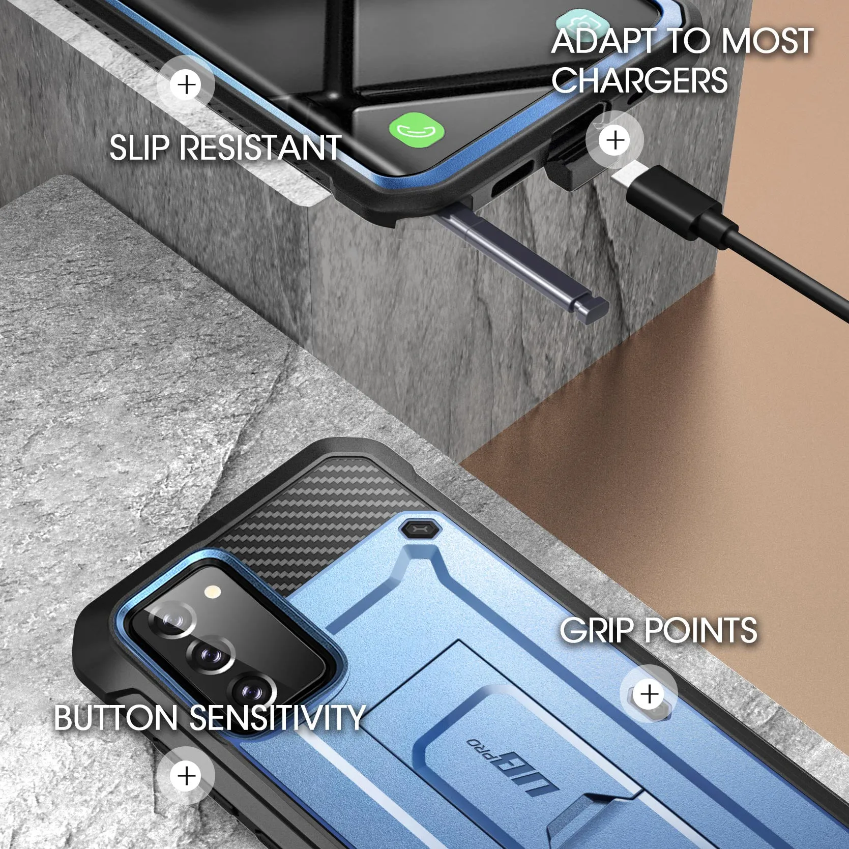 #1 Best Seller: Galaxy Note20 Unicorn Beetle PRO Rugged Holster Case-Metallic Blue  Limited Availability!