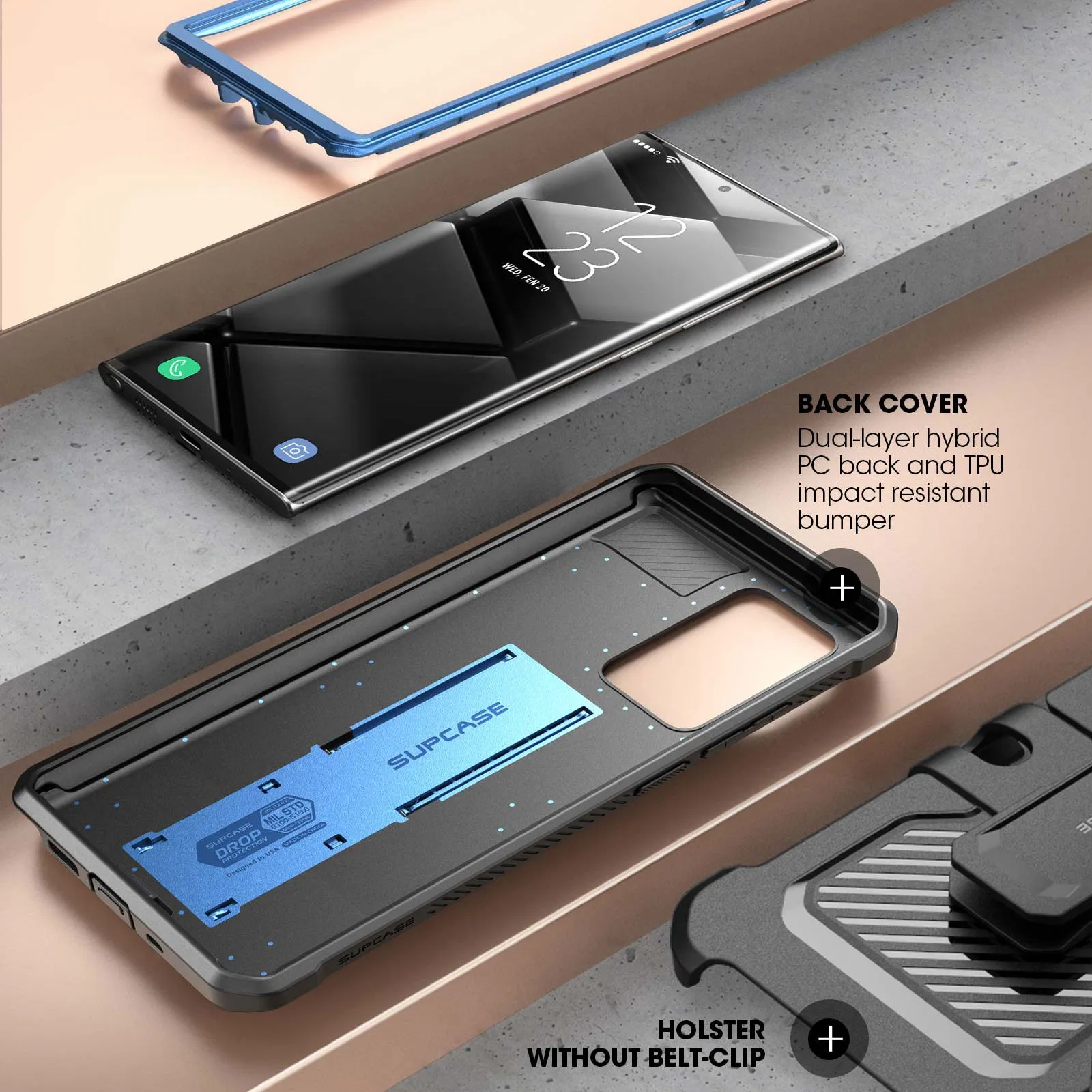 #1 Best Seller: Galaxy Note20 Unicorn Beetle PRO Rugged Holster Case-Metallic Blue  Limited Availability!