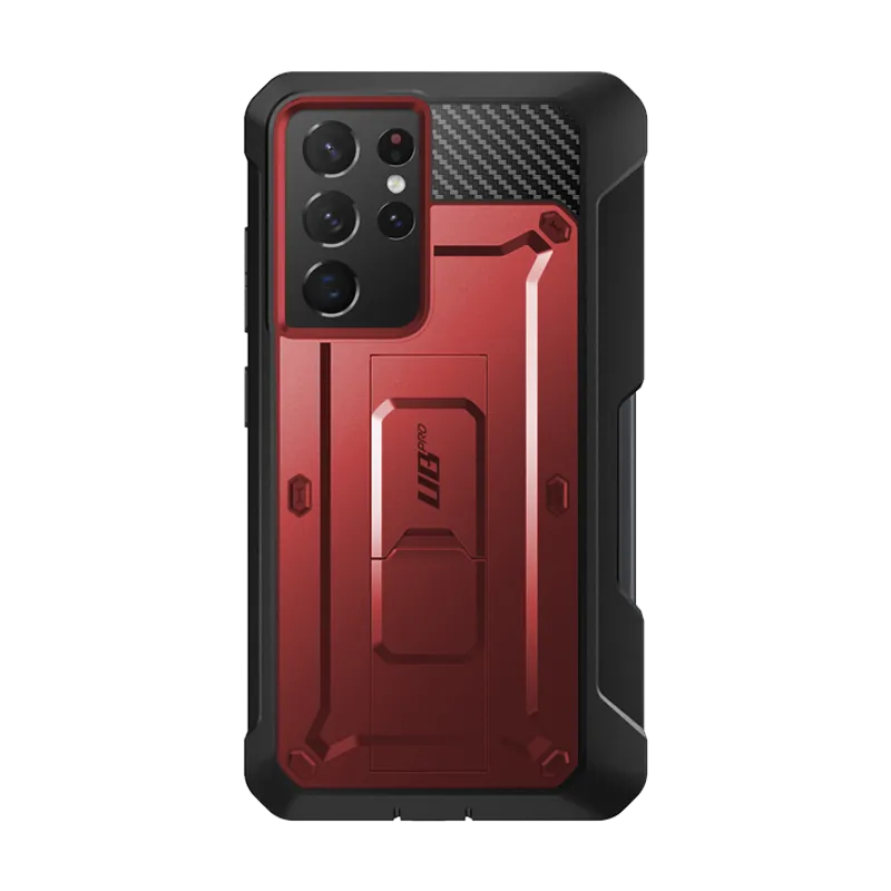 #1 Best Seller: Galaxy S21 Ultra Unicorn Beetle Pro Rugged Case with S-Pen Holder - Metallic Red  Almost Sold Out!