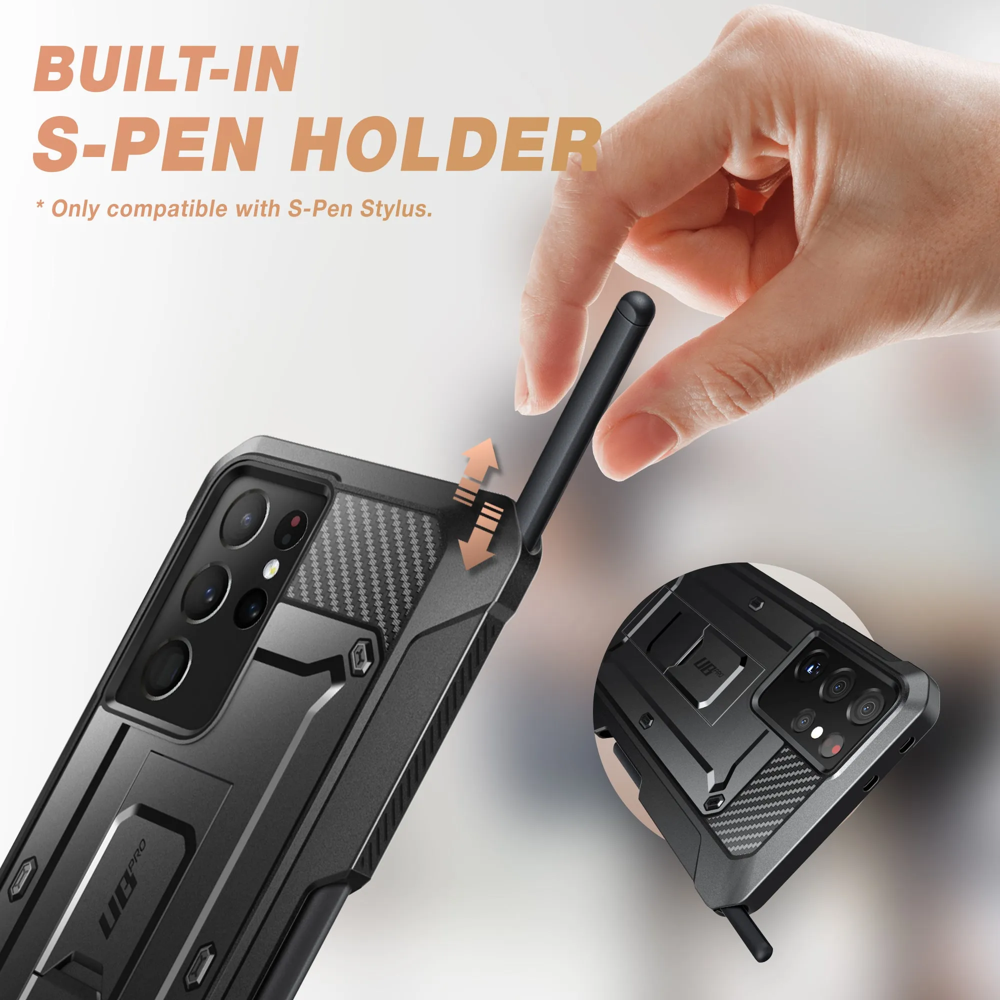 #1 Best Seller: Galaxy S21 Ultra Unicorn Beetle Pro Rugged Case with S-Pen Holder - Metallic Red  Almost Sold Out!