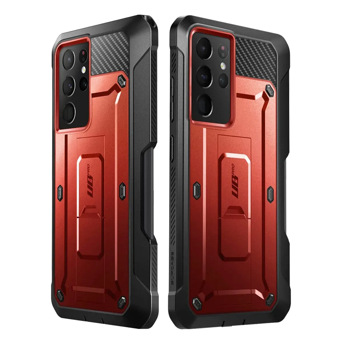 #1 Best Seller: Galaxy S21 Ultra Unicorn Beetle Pro Rugged Case with S-Pen Holder - Metallic Red  Almost Sold Out!