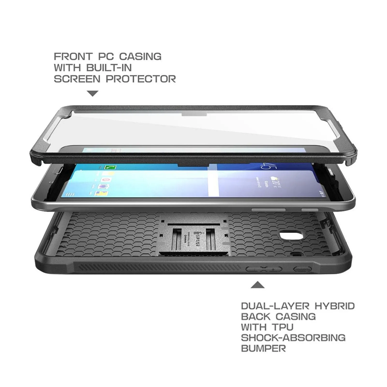 #1 Best Seller: Galaxy Tab E 8.0 inch (2016) Unicorn Beetle Pro Rugged Case with Built-in Screen Protector-Black  Stylish & Comfortable