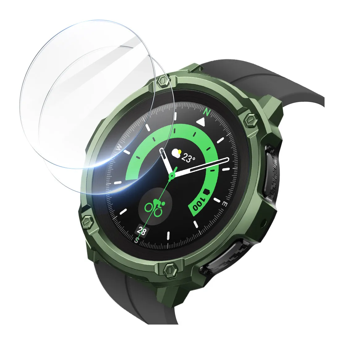 #1 Best Seller: Galaxy Watch5 Pro 45mm Unicorn Beetle Rugged Case with Glass Screen Protectors-Dark Green  Almost Gone!