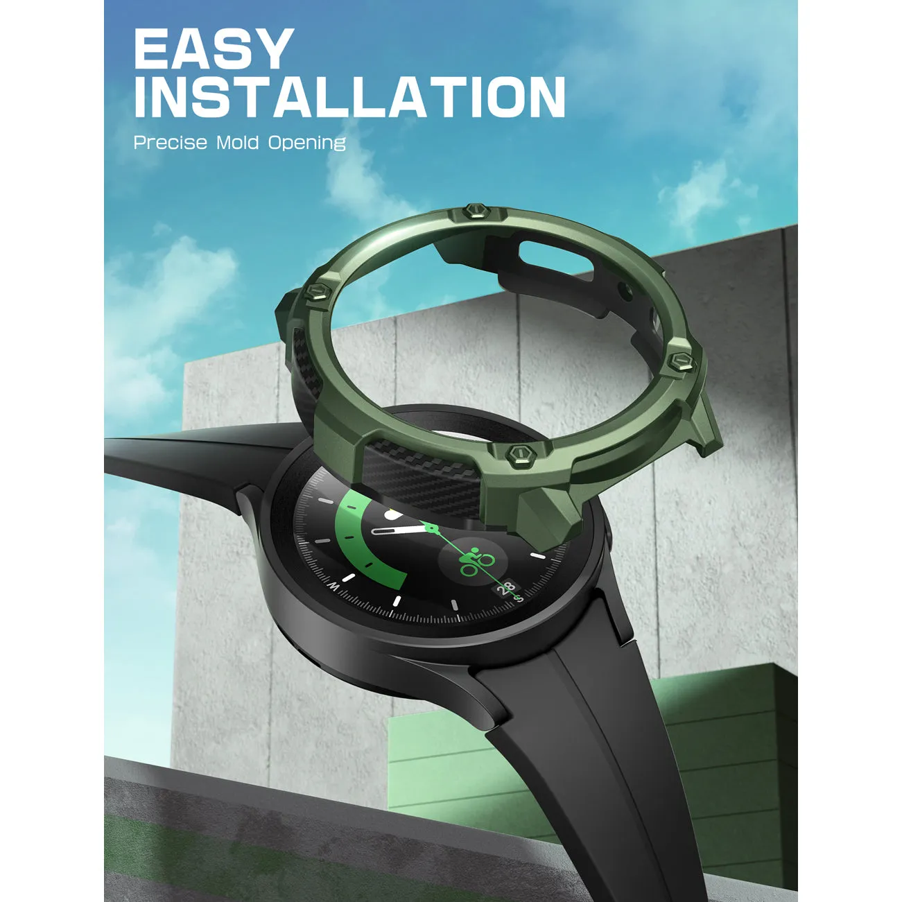 #1 Best Seller: Galaxy Watch5 Pro 45mm Unicorn Beetle Rugged Case with Glass Screen Protectors-Dark Green  Almost Gone!