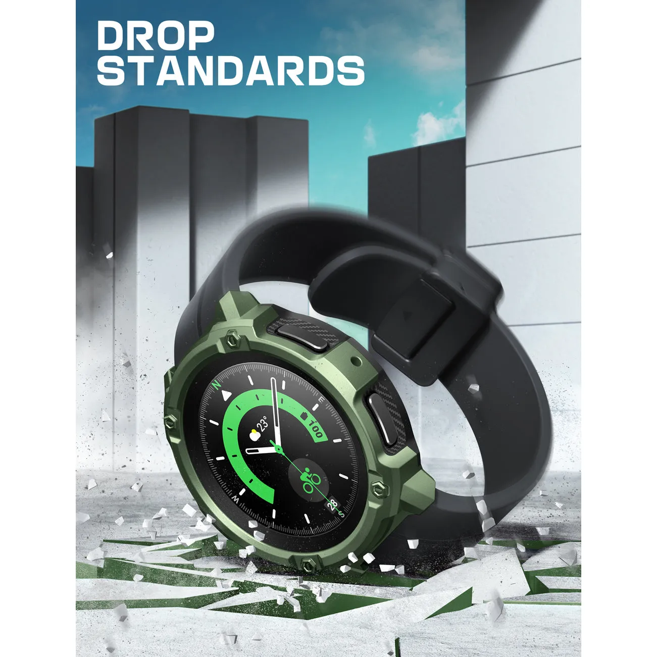 #1 Best Seller: Galaxy Watch5 Pro 45mm Unicorn Beetle Rugged Case with Glass Screen Protectors-Dark Green  Almost Gone!